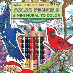 eeBoo Birds & Butterflies Biggie Pencils with Fold-Out Mini Mural Clearance