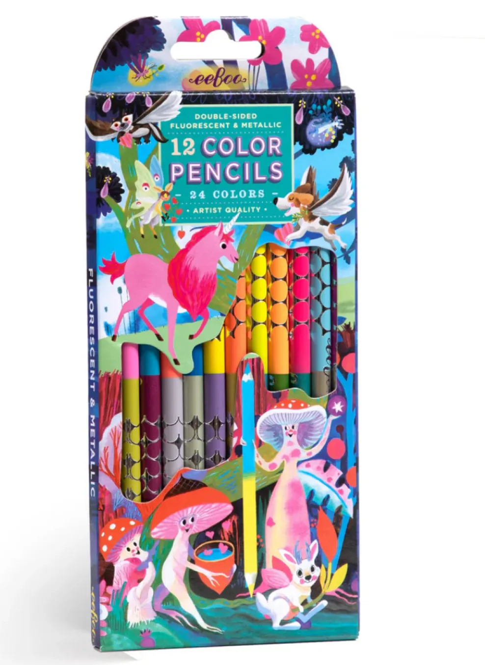 eeBoo Double-Sided Color Pencils 12 Piece Magical Creatures Outlet