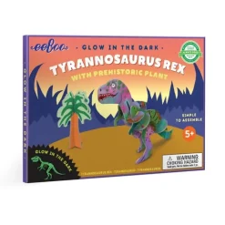eeBoo Glow-in-the-Dark 3D Dinosaurs with Prehistoric Plants Clearance