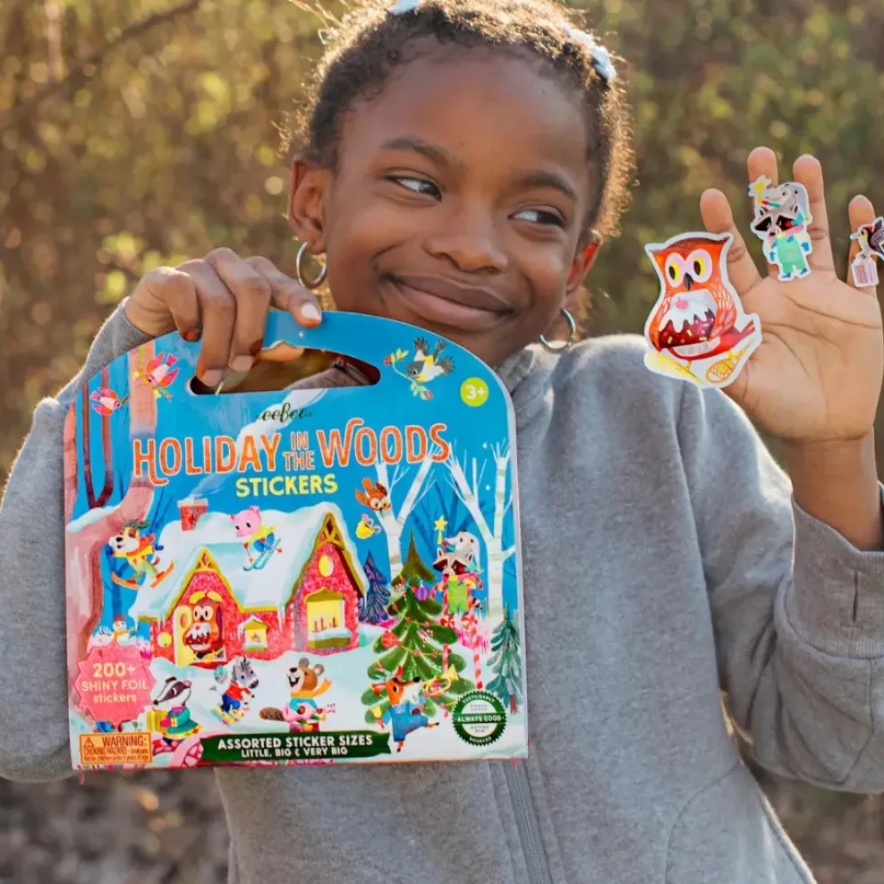 eeBoo Holiday in the Woods Shiny Stickers Online