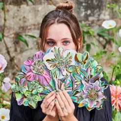 eeBoo Paper Fans: Flowers Hot