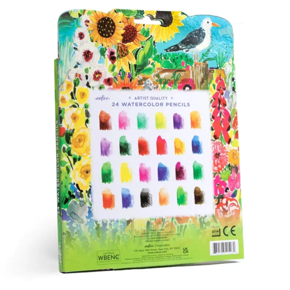 eeBoo Watercolor 24 Pencils: Seaside Garden Outlet