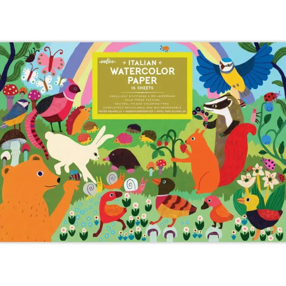 eeBoo Watercolor Pad: Woodland Rainbow Outlet