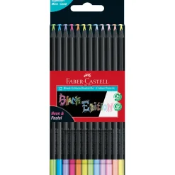 Faber-Castell Black Edition Colored Pencils - Neon & Pastel (Box of 12) Online