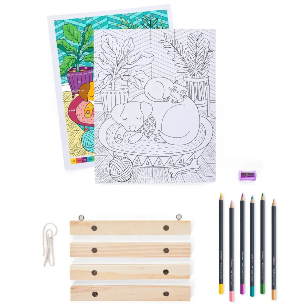 Faber-Castell Color by Number for Adults Wall Art: Pet Parents Hot