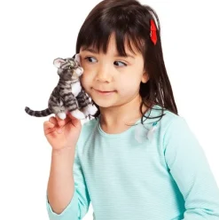 Folkmanis ® Finger Puppet: Mini Tabby Cat Fashion
