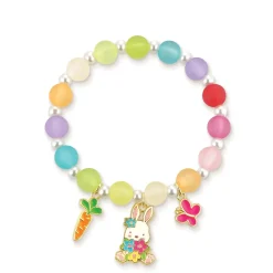 Girl Nation Charming Whimsy Bracelet Easter Bunny and Blooms Outlet