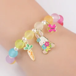 Girl Nation Charming Whimsy Bracelet Easter Bunny and Blooms Outlet
