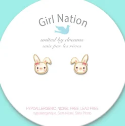 Girl Nation Easter Bunny Cutie Enamel Stud Earrings Best