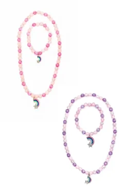 Creative Education of Canada Inc Great Pretenders Necklace & Bracelet Set: Purple/Pink Rainbow Online