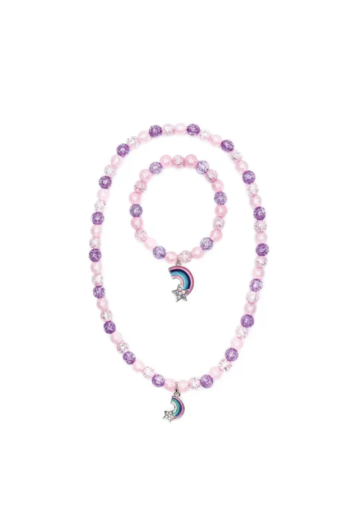 Creative Education of Canada Inc Great Pretenders Necklace & Bracelet Set: Purple/Pink Rainbow Online