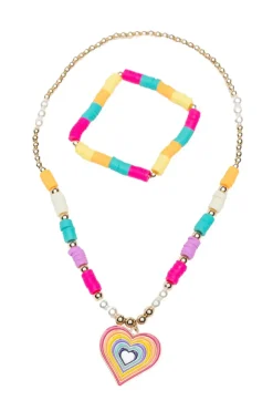 Creative Education of Canada Inc Great Pretenders Necklace & Bracelet Set: Rainbow Love Clearance