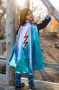 Creative Education of Canada Inc Great Pretenders Reversible Blue Lightning Holographic Cape 5/6 Clearance