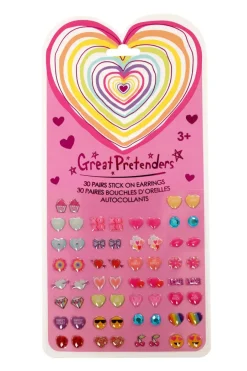 Creative Education of Canada Inc Great Pretenders Sticker Earrings: Heart (Pink Card) Online
