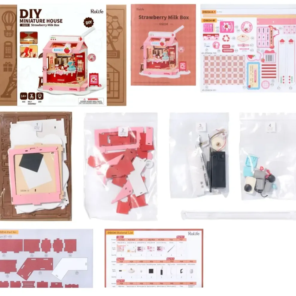 Hands Craft US, Inc. Hands Craft DIY Miniature House Kit: Strawberry Milk Box Outlet
