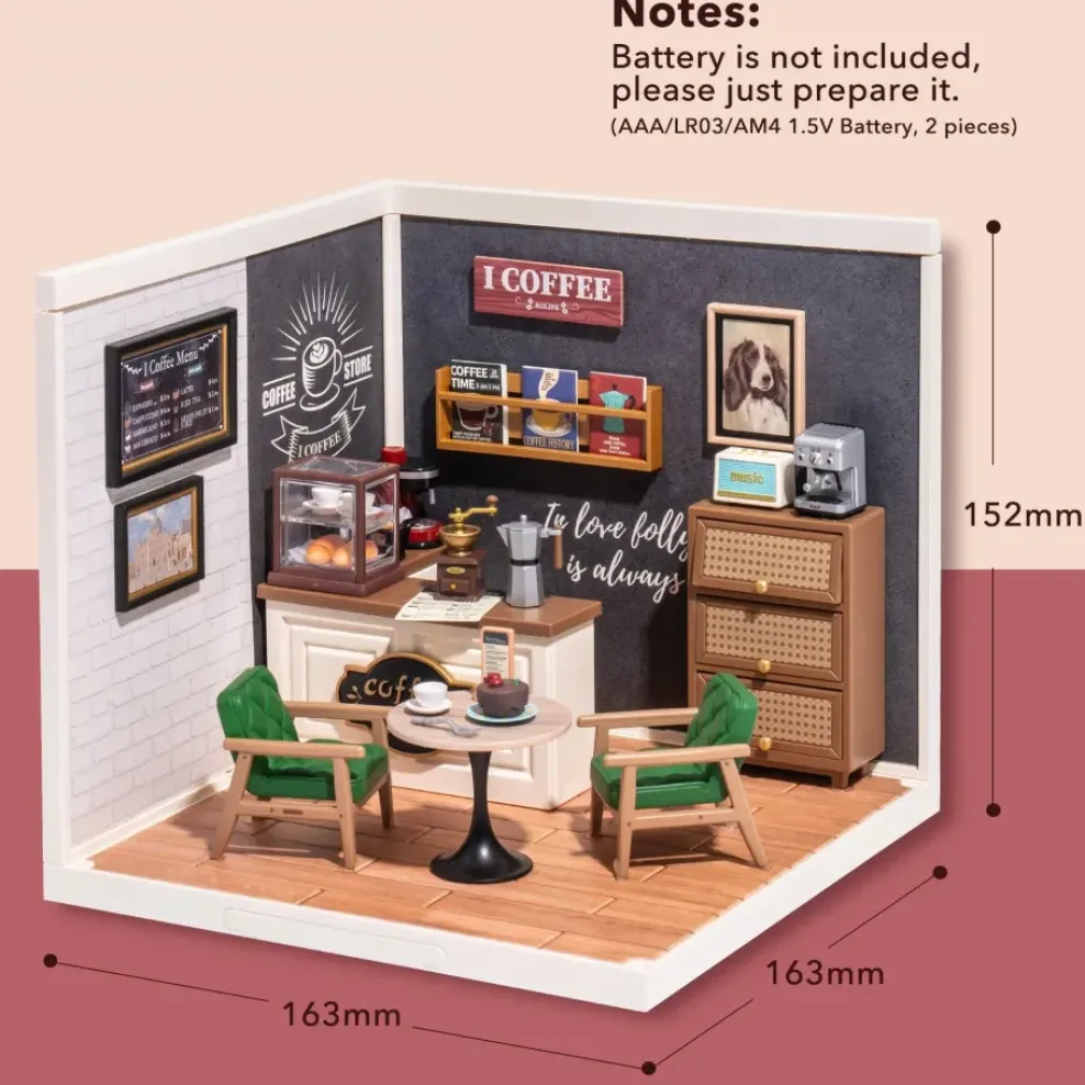 Hands Craft US, Inc. Hands Craft DIY Miniature House Kit: Daily Inspiration Cafe Clearance