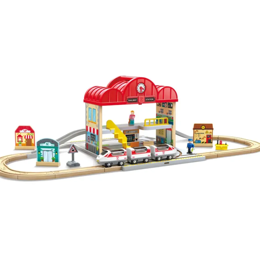 Hape Portable Train Station Set Fashion