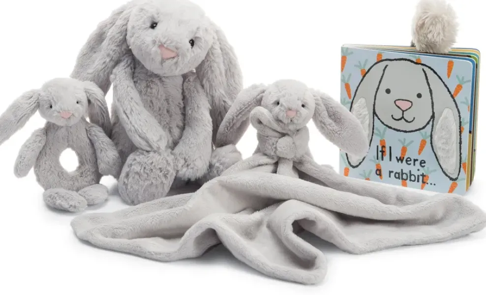Jellycat Board Book If I Were A Rabbit Grey - Discontinued Online