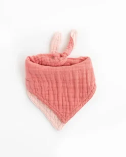 Little Unicorn Cotton Muslin Reversible Bandana Bib Rose Petal Fashion