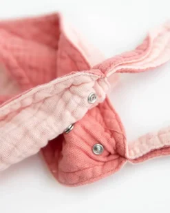 Little Unicorn Cotton Muslin Reversible Bandana Bib Rose Petal Fashion