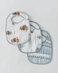 Little Unicorn Cotton Muslin Classic Bib Bison Hot