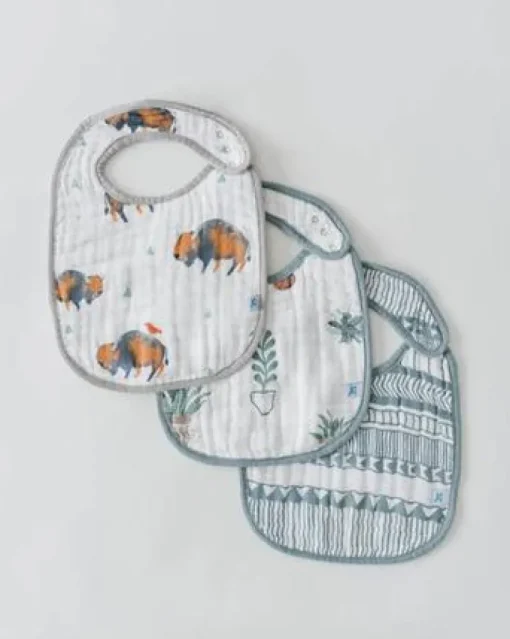 Little Unicorn Cotton Muslin Classic Bib Bison Hot