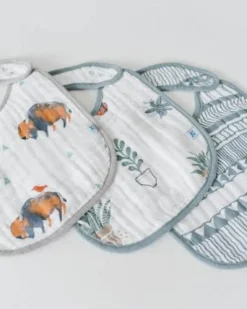 Little Unicorn Cotton Muslin Classic Bib Bison Hot
