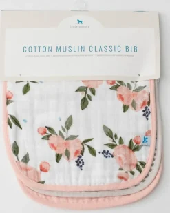 Little Unicorn Cotton Muslin Classic Bib Watercolor Rose Best