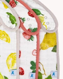 Little Unicorn Cotton Muslin Classic Bib Set Fruit Stand Clearance