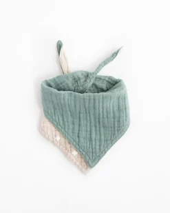 Little Unicorn Cotton Muslin Reversible Bandana Bib Taupe Cross Hot