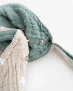 Little Unicorn Cotton Muslin Reversible Bandana Bib Taupe Cross Hot