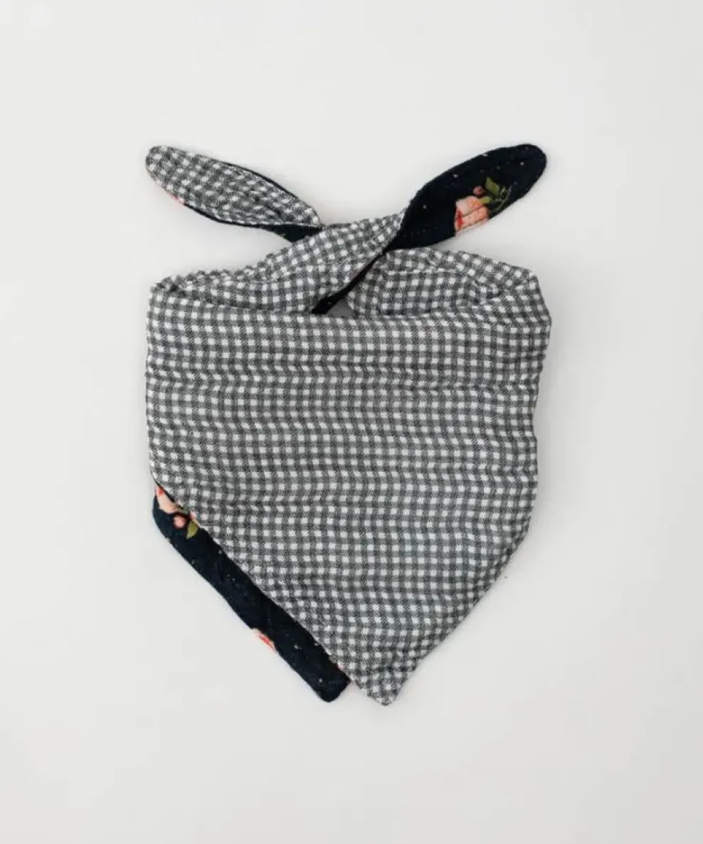 Little Unicorn Cotton Muslin Reversible Bandana Bib Midnight Rose Hot