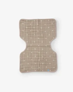 Little Unicorn Cotton Muslin Burp Cloth Taupe Cross New