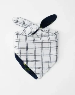 Little Unicorn Deluxe Muslin Reversible Bandana Bib White Anemone Outlet