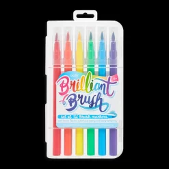 Ooly Brilliant Brush Markers - Set of 12 Hot
