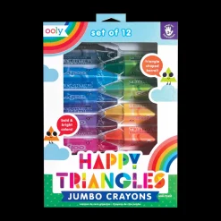 Ooly Happy Triangles Jumbo Crayons - Set of 12 Clearance