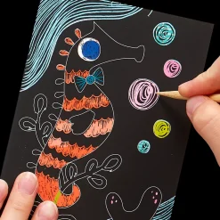 Ooly Scratch & Scribble Mini Scratch Art Kit - Friendly Fish Hot