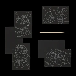 Ooly Scratch & Scribble Mini Scratch Art Kit - Monster Truck Hot
