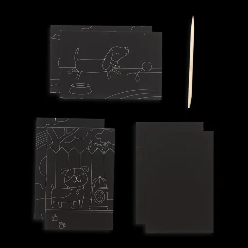 Ooly Scratch & Scribble Mini Scratch Art Kit - Playful Pups Clearance