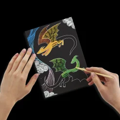 Ooly Scratch & Scribble Scratch Art Kit - Fantastic Dragons Fashion