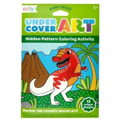 Ooly Undercover Art Hidden Pattern Coloring Activity Art Cards - Dino Tales New