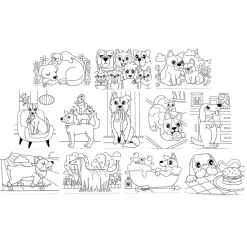 Ooly Undercover Art Hidden Pattern Coloring Activity Art Cards - Dog Days Outlet