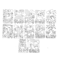 Ooly Undercover Art Hidden Pattern Coloring Activity Art Cards - Unicorn Friends Discount