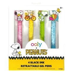 Ooly ® x Peanuts®: Black Ink Retractable Get Pens (Set of 4) Clearance