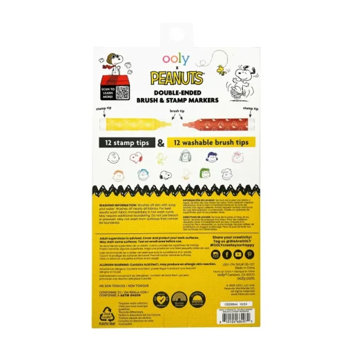 Ooly ® x Peanuts®: Double-Ended Brush & Stamp Markers (Set of 6) Fashion