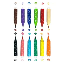 Ooly ® x Peanuts®: Double-Ended Brush & Stamp Markers (Set of 6) Fashion
