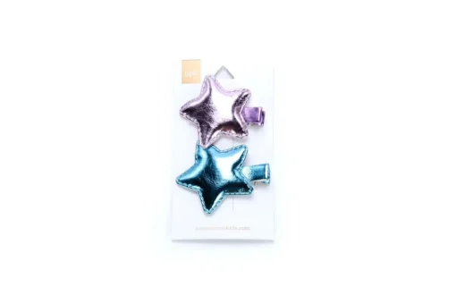 Peppercorn Kids Metallic Star Hair Clip Pink/Blue Discount