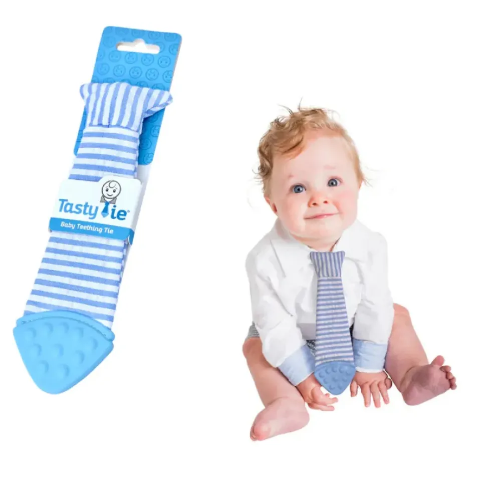 Tasty Tie ® Baby Teething Tie & Crinkle Toy! - Seersucker Clearance