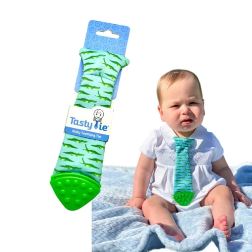 Tasty Tie ® Baby Teething Tie & Crinkle Toy! - Gator Clearance