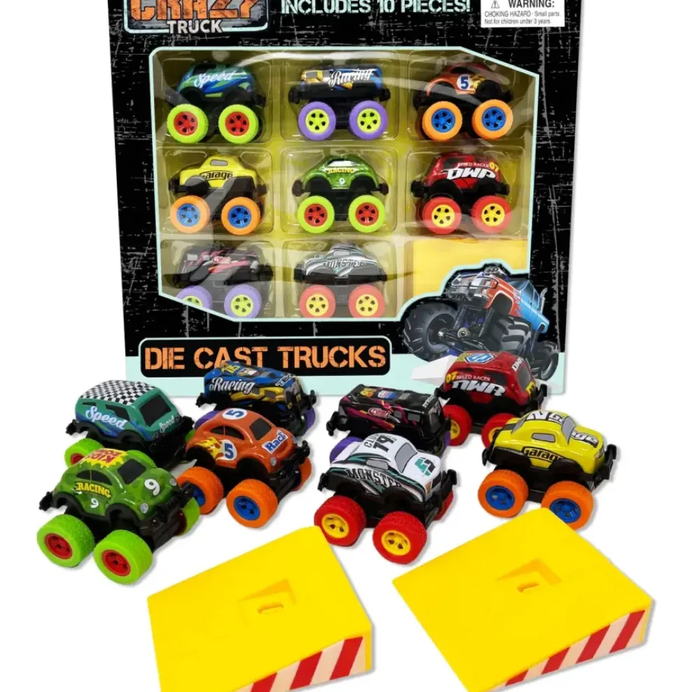 Thin Air Brands Crazy Truck Die Cast Trucks 10 piece set New